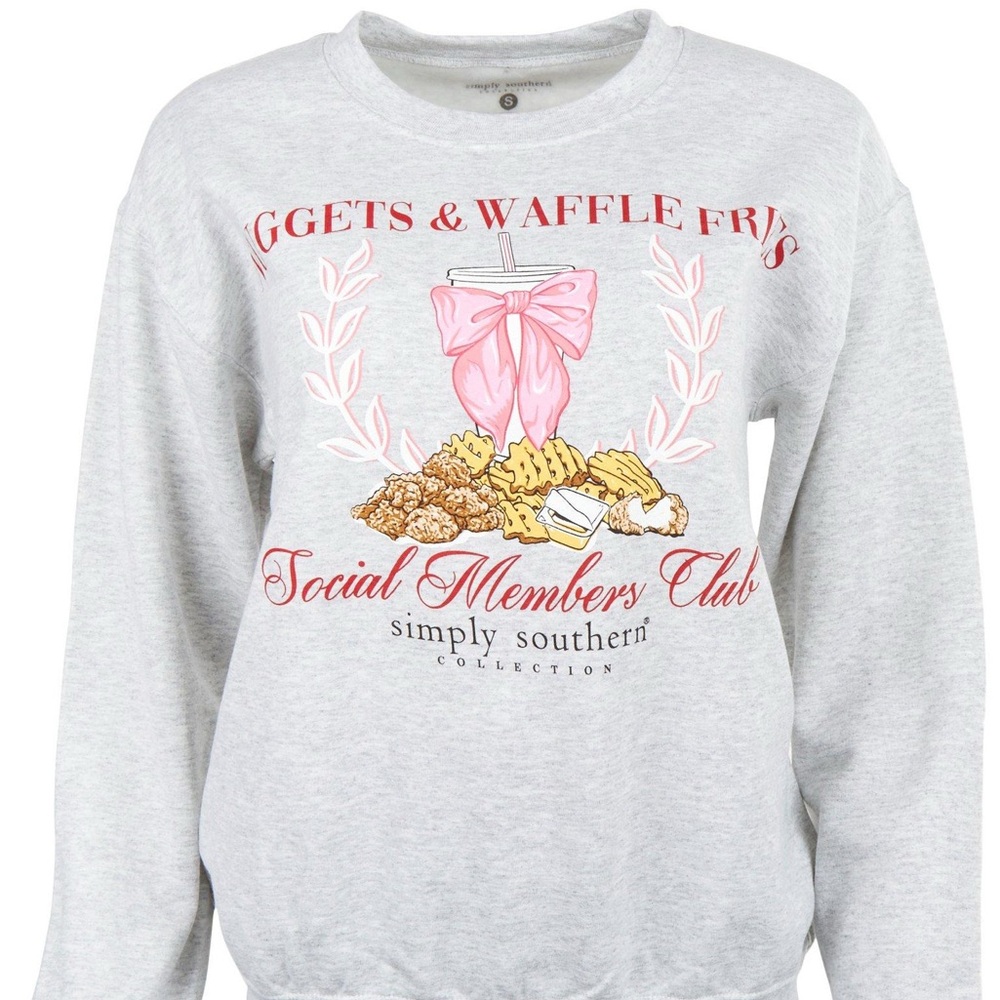 Simply Southern Nuggets and Waffle Fries Social Club Sweatshirt - Large
